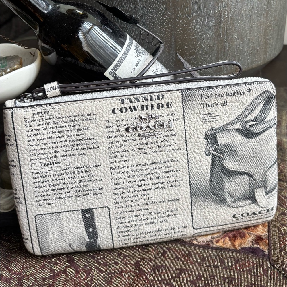 Coach Newspaper Print Leather Men's Bag